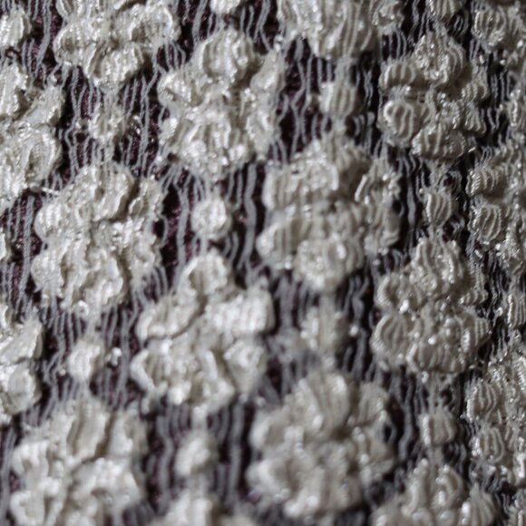 Jane Hamill Silver Gray White Geometric V-Neck Cardigan Sweater Medium USA - Picture 9 of 12